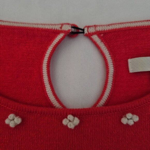 Boden Women's Red Wool-Blend French Knot Tight Knit Pullover Sweater Sz 6/UK-10 - Picture 7 of 15